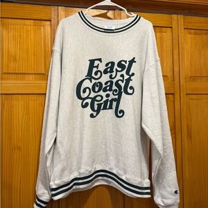 Barstool Sports East Coast Girl Reverse Gray/Green Crew Neck